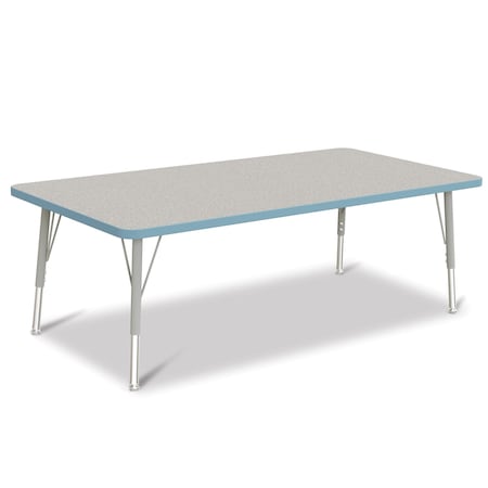 Jonti-Craft Berries Rectangle Activity Table, 30 in. x 60 in., E-height, Freckled Gray/Coastal Blue/Gray 6408JCE131
